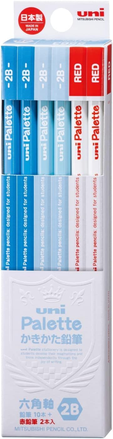 Mitsubishi Pencil K55632B pastel blue with pencil Uni palette red pencil