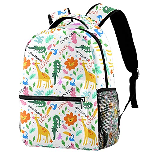 Sac à dos de voyage avec porte-bouteille intégré et motifs animaux ludiques pour enfant