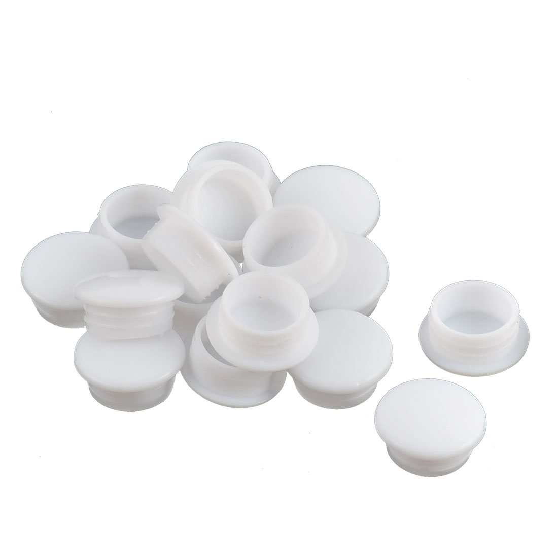Sourcingmap Plastic Home Round Flush Mount Cable Connector Hole Stoppers Covers 12mm 16pcs White