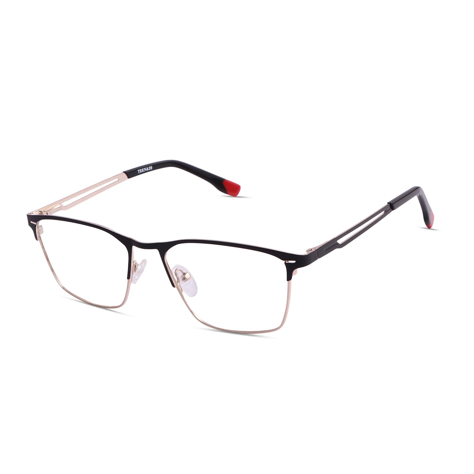 Rectangle Eyeglasses Frame for Men & Boys – Classic Half-Rim | Stylish & Lightweight Spectacle Frame | Durable Eyewear for Office, Study & Daily Wear - TN9006