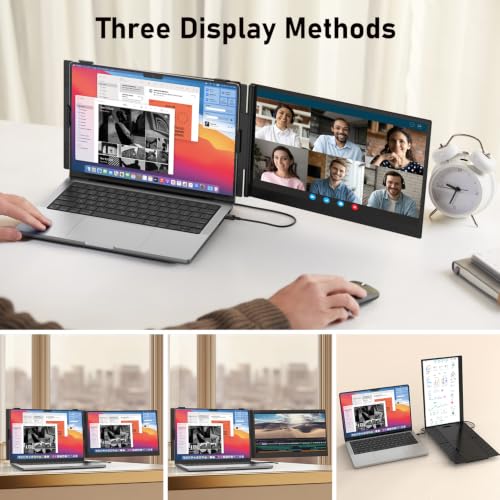 Image of Laptop Screen Extender, 14.2 inch Ultra-Slim Dual Portable Monitor, 1080P FHD IPS Display, USB-C /HDMI Plug & Play, Monitor Extender for 13-17.3 inch Laptops, Mac /Windows /Chrome
