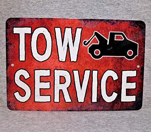 565pir Metal Sign TOW SERVICE truck towing wrecker vehicle recovery driver shop car auto repair shop garage man cave aluminum