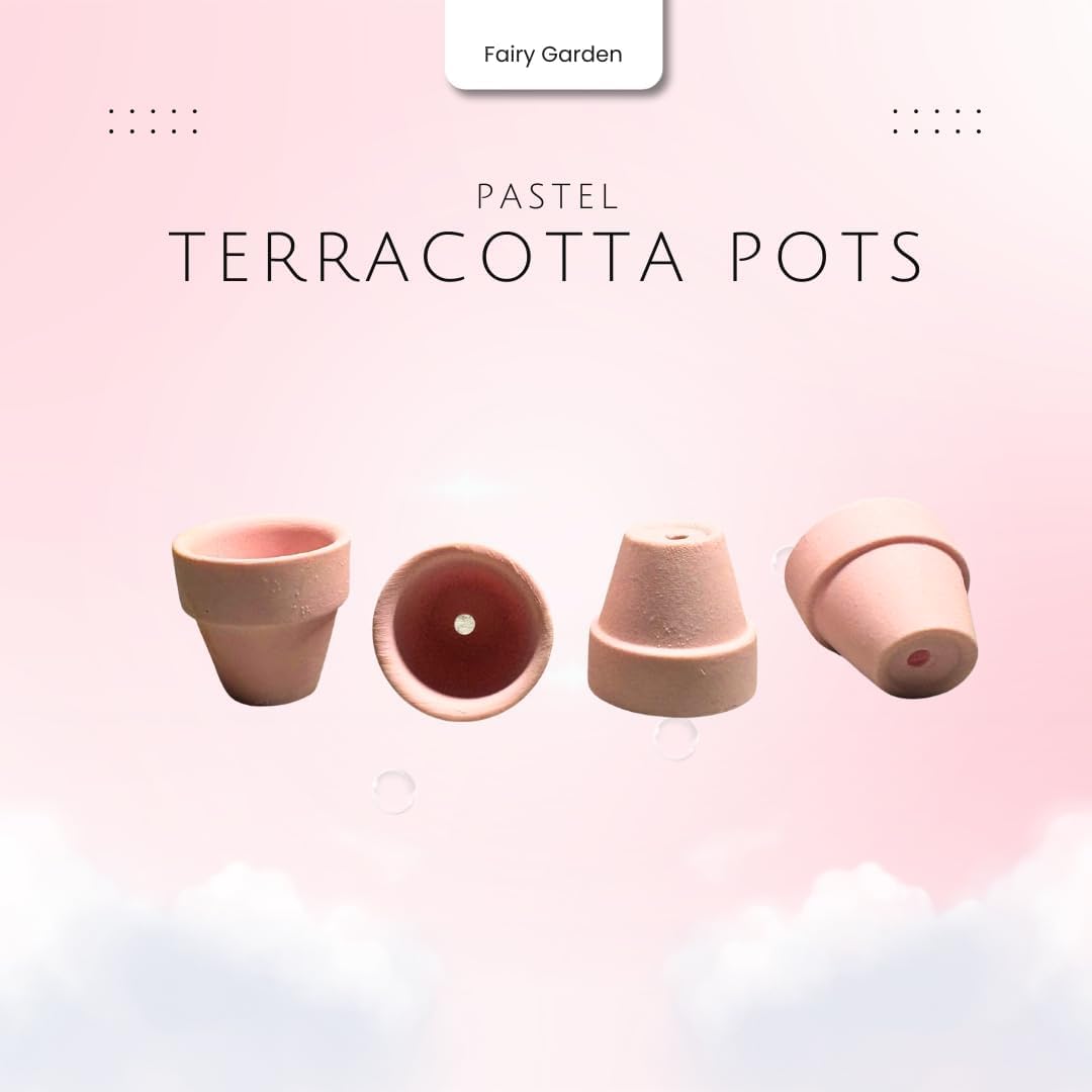 Mini Pastel Terracotta Pots for Micro Gardens – 30 Pack, 1.7” Tiny Breathable Clay Planters, Macaron Colors, for Moss, Fairy Gardens, Dollhouses, and Succulents (Blue, 1.7 Inch)