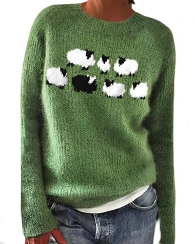 Women's Fair Isle Knitted Sweater Lightweight Cute...