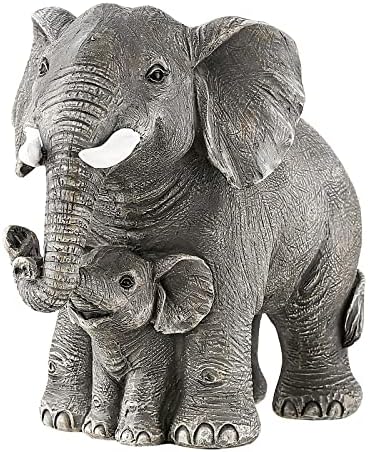Ylncicn Elephant Statue - Elephant Decor - Mom Gifts - Elephant Gifts for Women - Home Decor Office Bookshelf TV Stand Living Room, Decoration for Shelf Table Decor -Large Grey