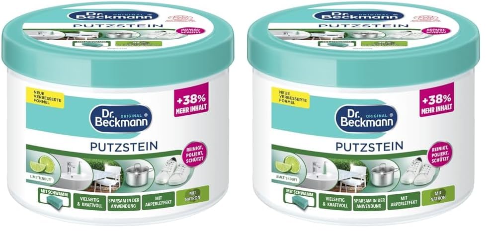 Dr. Beckmann Putzstein | Universalreiniger für den ganzen Haushalt | inkl. Putzschwamm | 550 g (Packung mit 2)