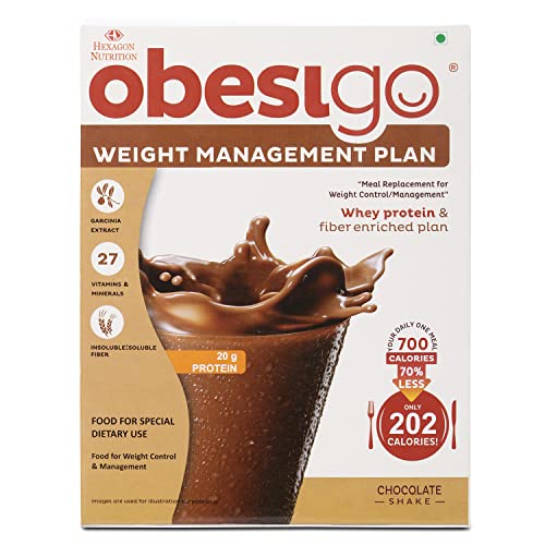 Image of Obesigo BLCD Obesigo Meal Replacement Weight Loss And Weight Management Plan (Chocolate Flavor) - 350Gm (7 Sachets Of 50G Each)