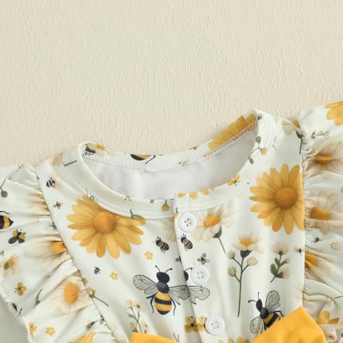 Douhoow Toddler Girl Fall Outfits Flower Long Sleeve Baby Girl Dress Elastic Waist Flare Pants Girls Fesival Clothes4