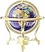 Unique Art 10-Inch by 6-Inch Blue Lapis Ocean Table Top Gemstone World Globe with Gold Tripod