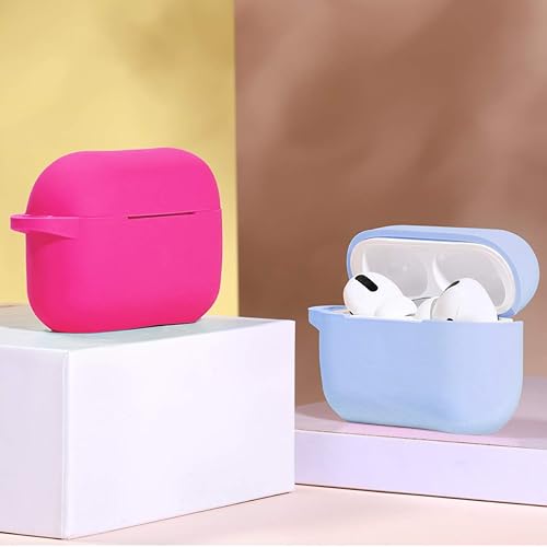 Miniatura 7 de DGege - Funda de silicona compatible con Apple AirPods Pro, funda protectora con mosquetón para AirPods 3 (luz de LED frontal visible)