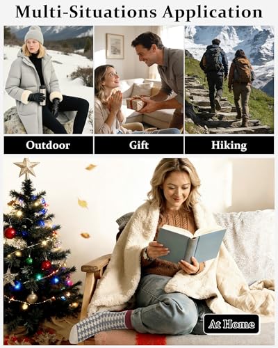 Image of Loritta Wool Socks for Women, Winter Warm Hiking Boot Socks Gifts