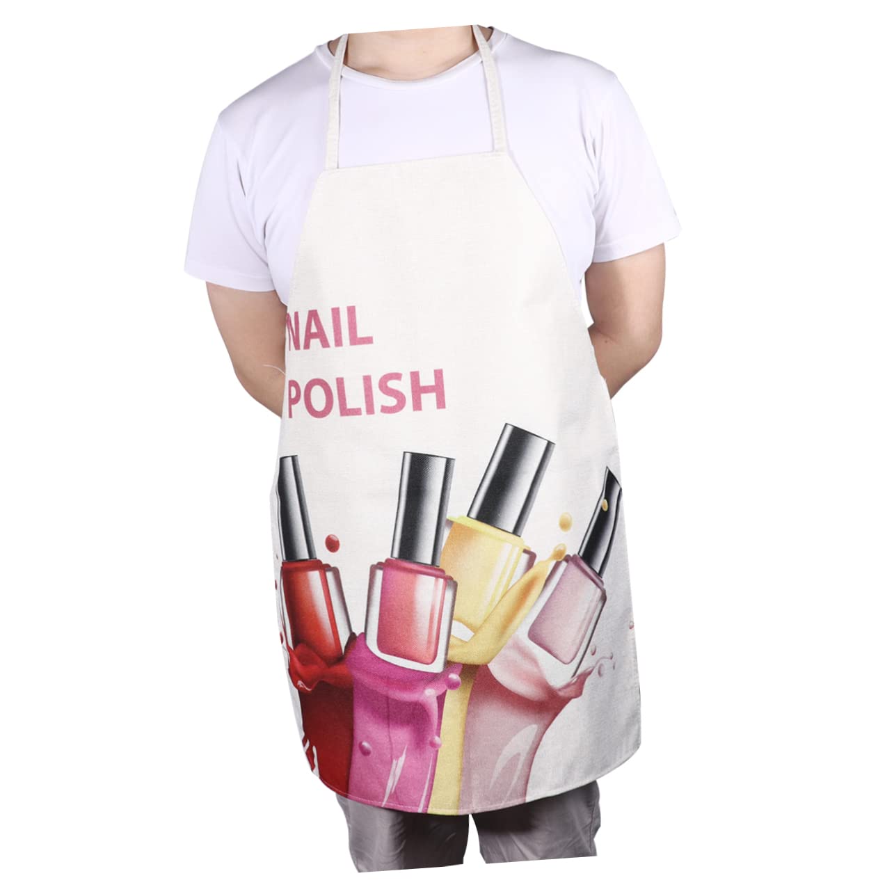 MAGICLULU Delantal De Cocina Esencial De 3 Piezas Con Estampado De Uñas Para Mujer De Algodón Y Lino Versátil Para La Limpieza De La Cocina Del Restaurante Y La Mamá.