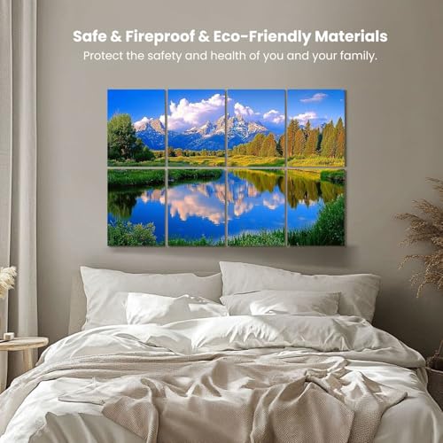 Paneles Acústicos Art Dawn Grand Teton National Park Paquete de 8 piezas 48x32" Decorativos para Absorción de Sonido y Cancelación de Ruido, para Oficina miniatura 4