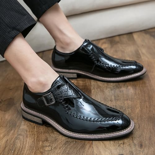 Men's Dress Shoes Single Monk Strap Comfort Non-Slip Leather Walking Shoes Business Wedding Party Dress Shoes Slip-On Loafer3