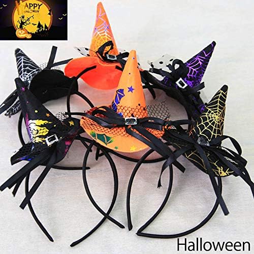Amazon Co Jp ハロウィン ワンポイント仮装 魔女 さんかく帽子カチューシャ 6種 Halloween ホーム キッチン
