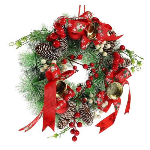 Cabilock Anéis decorativos de velas Christmas Decorations ornamentos de Natal acessórios de Natal decoração velas cônicas suporte de vela de Natal ornamentos de porta de plástico