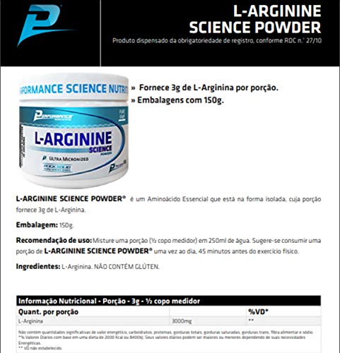 L Arginina Arginine Science Powder Ultra Micronizada Performance Nutrition 150 g