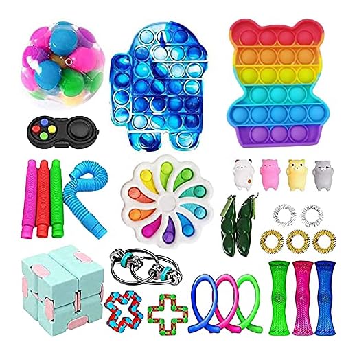 Fidget Toys Pack Billiga Sensoriska Fidget Pack Sets, Fidget Toy Sets Fidgets Toys Pack Fidget Box, Relief Stress Fidget Pack med Simples Dimples Gåvor för barn Vuxna med autism