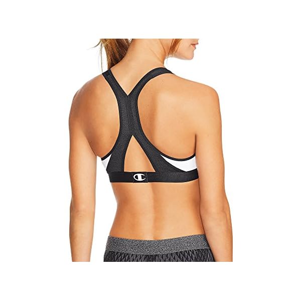 Champion-Womens-Curvy-Sports-Bra Champion womens The Curvy Sports Bra, White/Black, Large US