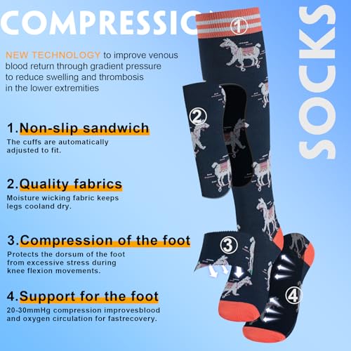 Image of bropite Compression Socks for Women &Men Circulation-Support Knee High Socks 20-30 mmhg-Best for Running,Medical,Nurse,Travel