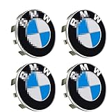 Wikkiv Wheel Center Caps Emblem Compatible with BMW, 68mm Standard BMW Rim Center Hub Caps for All Models with BMW Wheels Logo Blue & White Color (4 Pack)