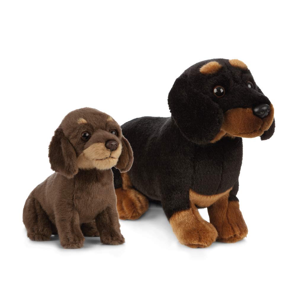 Nature-AN484 Living Nature Peluche para Perro y Cachorro, Color black & brown, paquete (Keycraft AN484 , color/modelo surtido