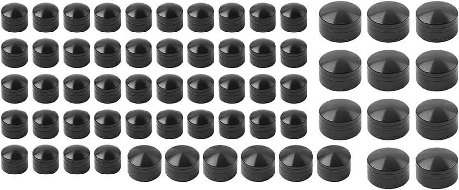 Cnkaka036 44 Pcs XJ60-SB-1J2A Topper Caps Cover Round Bolt Aluminum Black For Harley Twin Cam FLH Model 1999-2006:for Electra Glide