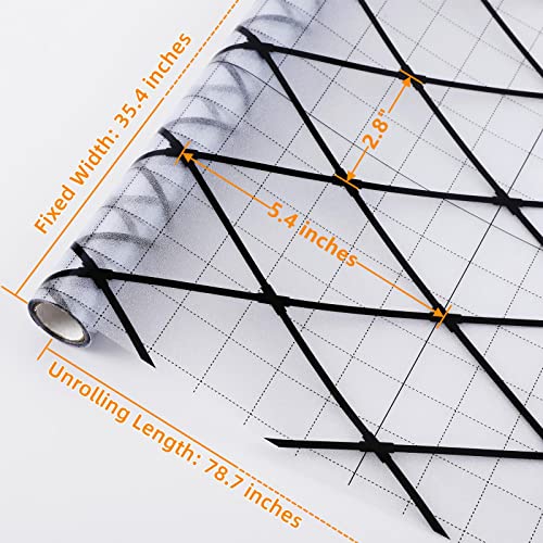 Velimax Frosted Black Lattice Window Film Static Cling Window Privacy Films Decorative Glass Vinyl Film For Windows Removable Sun Blocking Anti-Uv 35.4X78.7 Inches #TOP7