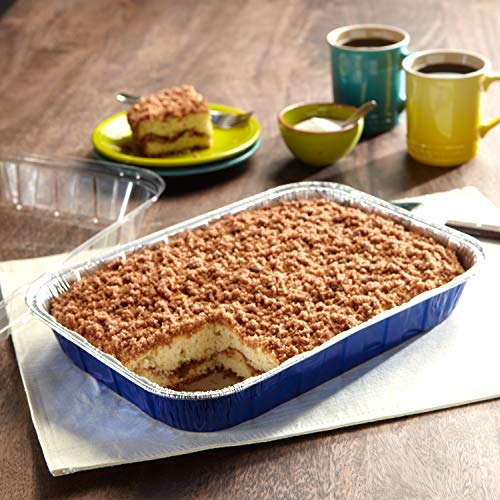 Reynolds Kitchens Aluminum Pans with Lids, Blue, 13x9 Inch, 2 Count (Pack of 3), 6 Total