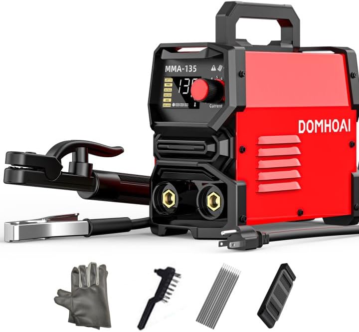 Miniatura 9 de Soldador de palo 135A, máquina de soldadura ARCLift TIG 110V con control sinérgico, inversor IGBT pantalla digital portátil MMA máquina soldadora