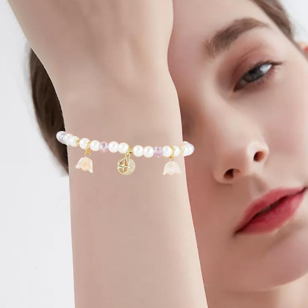 Beebeecraft 1 Box 10Pcs Cubic Zirconia Charms 18K Gold Plated Brass Flat Round with Star & Moon Charms for Earring Necklace Bracelet Jewelry Making