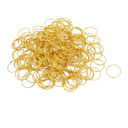 Aexit 200pcs 15mm Lighting fixtures and controls Outer Diameter Chandelier Connector Steel Ring O-ring Gold Tone