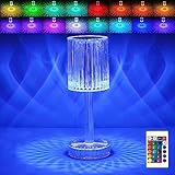 IMNISHNAY Portable Crystal Table Lamp for Baby Room Decor,Multi Color Touch Control, Room Decor,Crystal Wine Glass Bedside Lamp,Wireless Night Light,Bedroom,Dining Room Lamp(Wine Glass,Crystal)