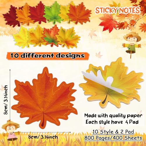 Stylos de Thanksgiving et blocs-notes autocollants feuille d'érable - 4