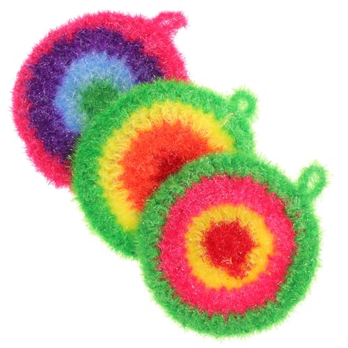 Alipis 3 Piezas Juego de paño Fregar depurador Almohadilla paño de Limpieza de Cocina paños de Cocina para Lavar Platos Fuera de Plato no raspada Reutilizable fregador de Platos poliéster