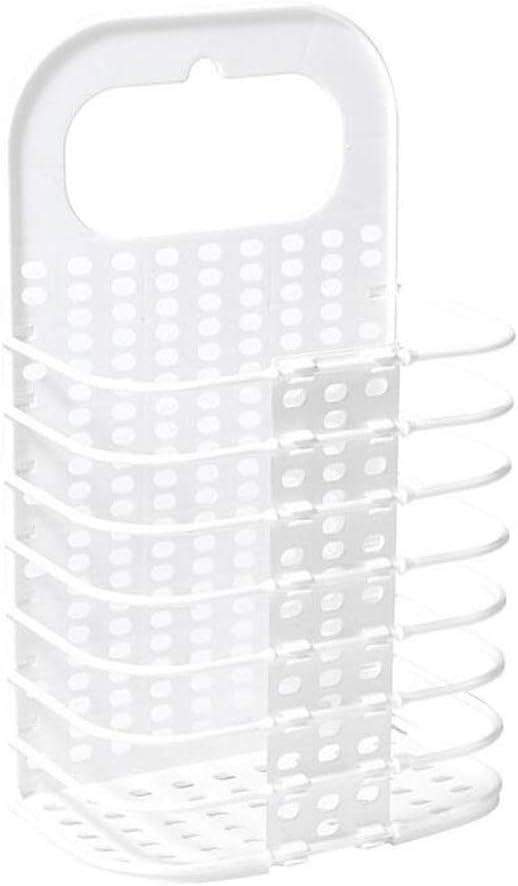 Bathroom Shelf - Folding Storage Wall Hanging Laundry Basket Household Plastic Rack(OneColor)