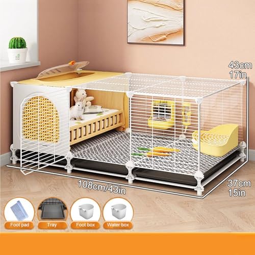 Jaula de metal grande para ratas adultas, hurones, chinchillas, gatos, cobayas y hámsters grandes, hábitat de animales duradero y espacioso