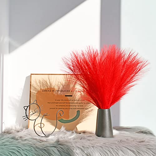 Only Art 20Pcs Red Artificial Silk Pampas Grass 17” For Mother's Day Home Kitchen Wedding Party Special Event Spring Holiday Decorations #TOP6