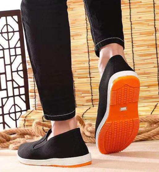 Men's Canvas Slip-On Loafers Driving Shoes Soft Rubber Sole, Breathable Lining Low-Top Round-Toe Design for Business Casual & Casual Attire3