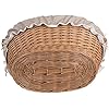 Panier De Rangement En Osier Ovale Avec Doublure Jute - Naturel, Solide, Pour Bois De Chauffage Ou Jouets