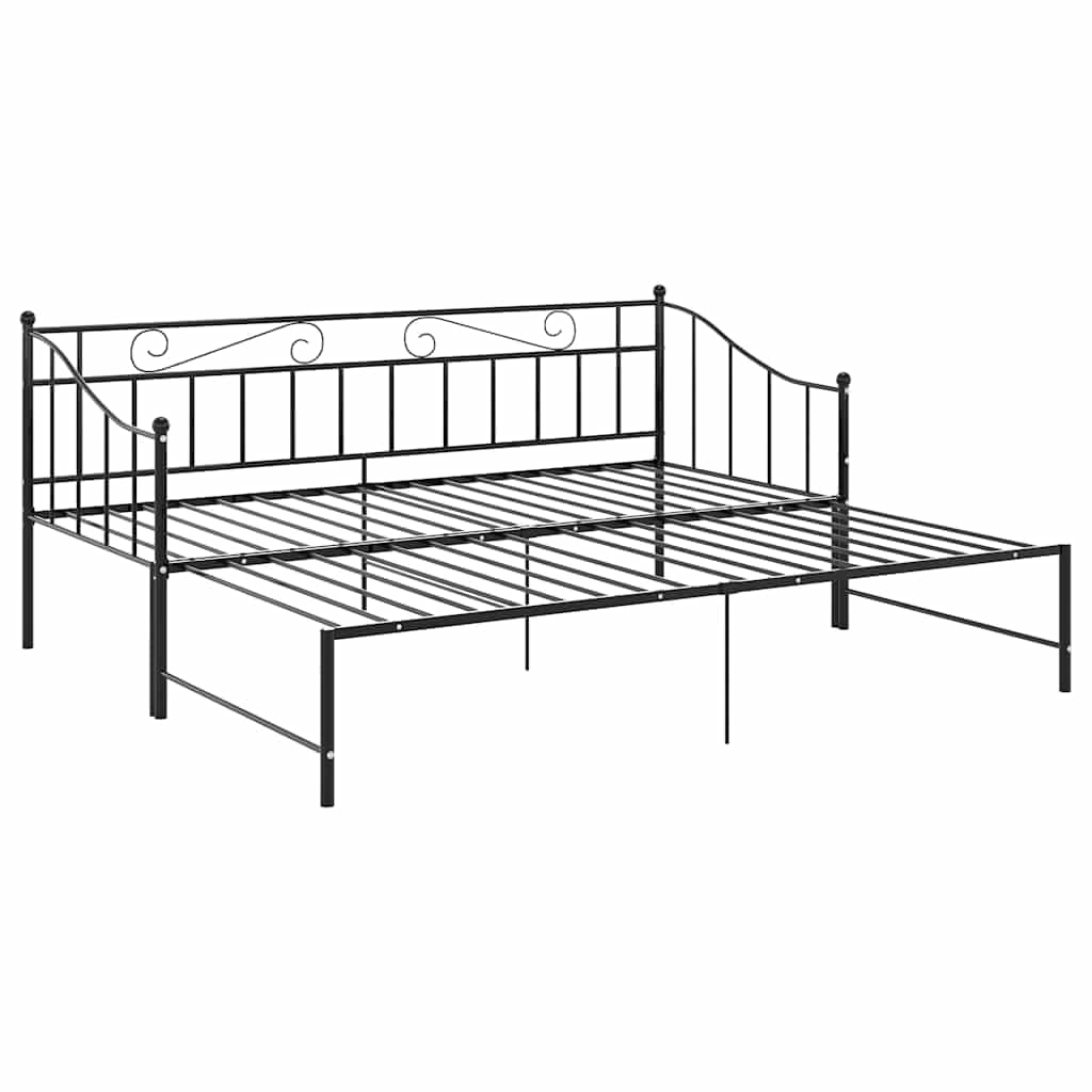 vidaXL Telaio Divano Letto Estraibile Nero in Metallo 90x200 cm