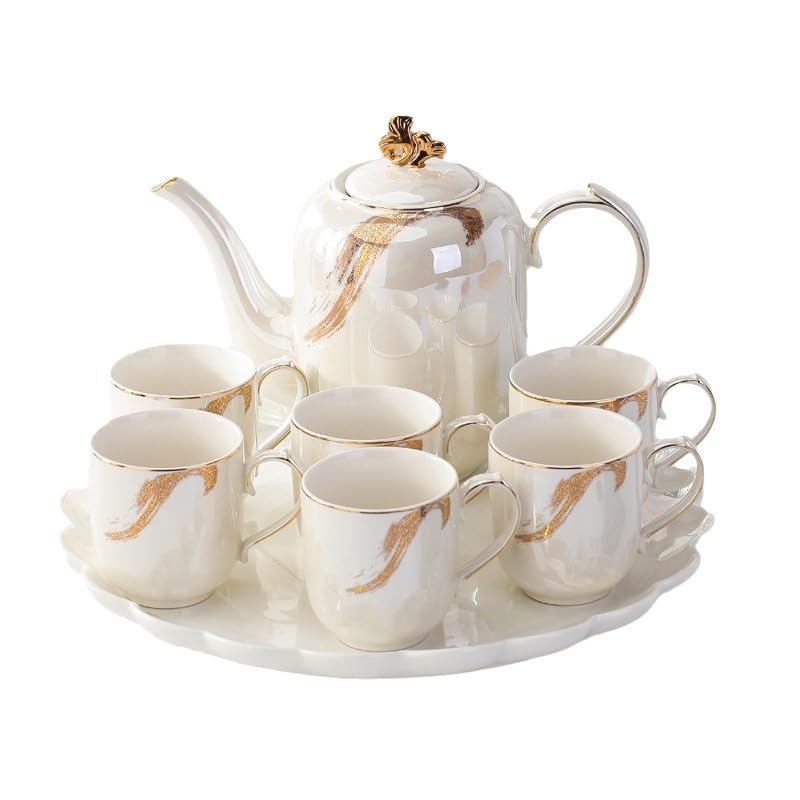 Dzban z pokrywką Ceramiczny zestaw do wody, filiżanka zimnego czajnika ze stojakiem Dzbanek na mrożoną herbatę