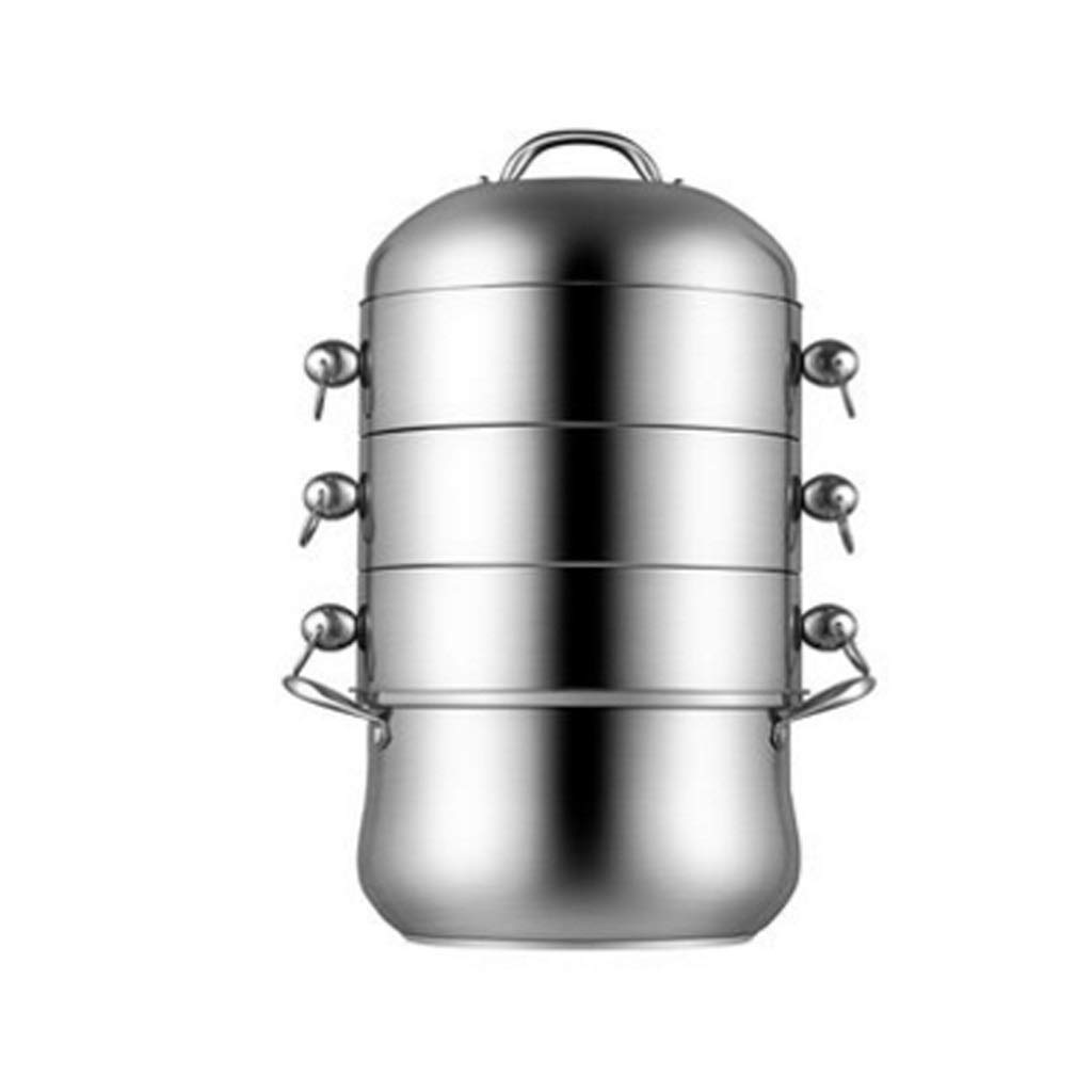 GTHTUHFD Steamer Stainless Steel Household 4-Layer Thickened Steamer For Cooking Without Odor