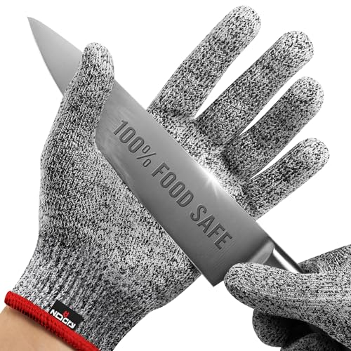 NoCry Premium Cut Resistant Gloves Food Grade &mdash; 100% Food Safe &mdash; Level 5 Meat Cutting Glove for...