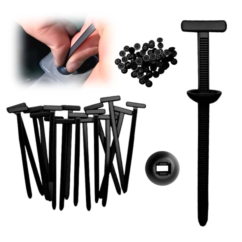 Nylon Universal Cable Tie Buckle Heavy Duty Zip Ties with Pin Button UV Resistant Black Zipties for Car