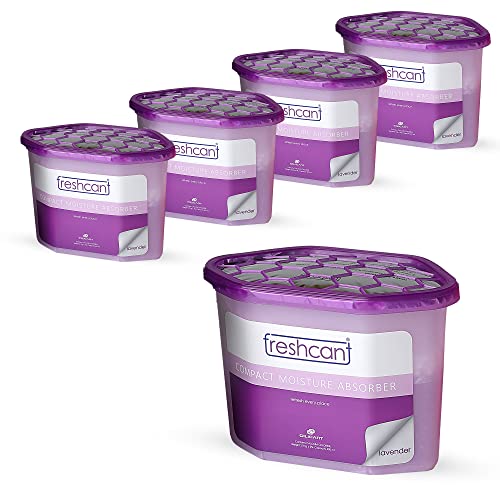 Image of freshcant Compact Moisture Absorber By CILICAnT Refresh Every Place, Dehumidifier for Wardrobe /Closets, Storage Compartment, Kitchen Cabinets, Cupboard, Almirah, Shoe Rack, Bathroom Uses, Weight: 400 ml, Lavender