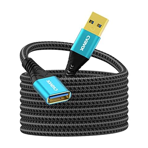 cvavot 1 Pack USB 3.0 Extension Cable 10FT, USB Extension Cable Type A Male to Female Extension Cord Durable Braided Material Fast Data Transfer Compatible with USB Keyboard,Mouse,Hard Drive Cover