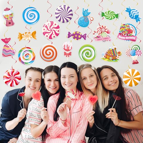 40Pcs Candy Hanging Swirls