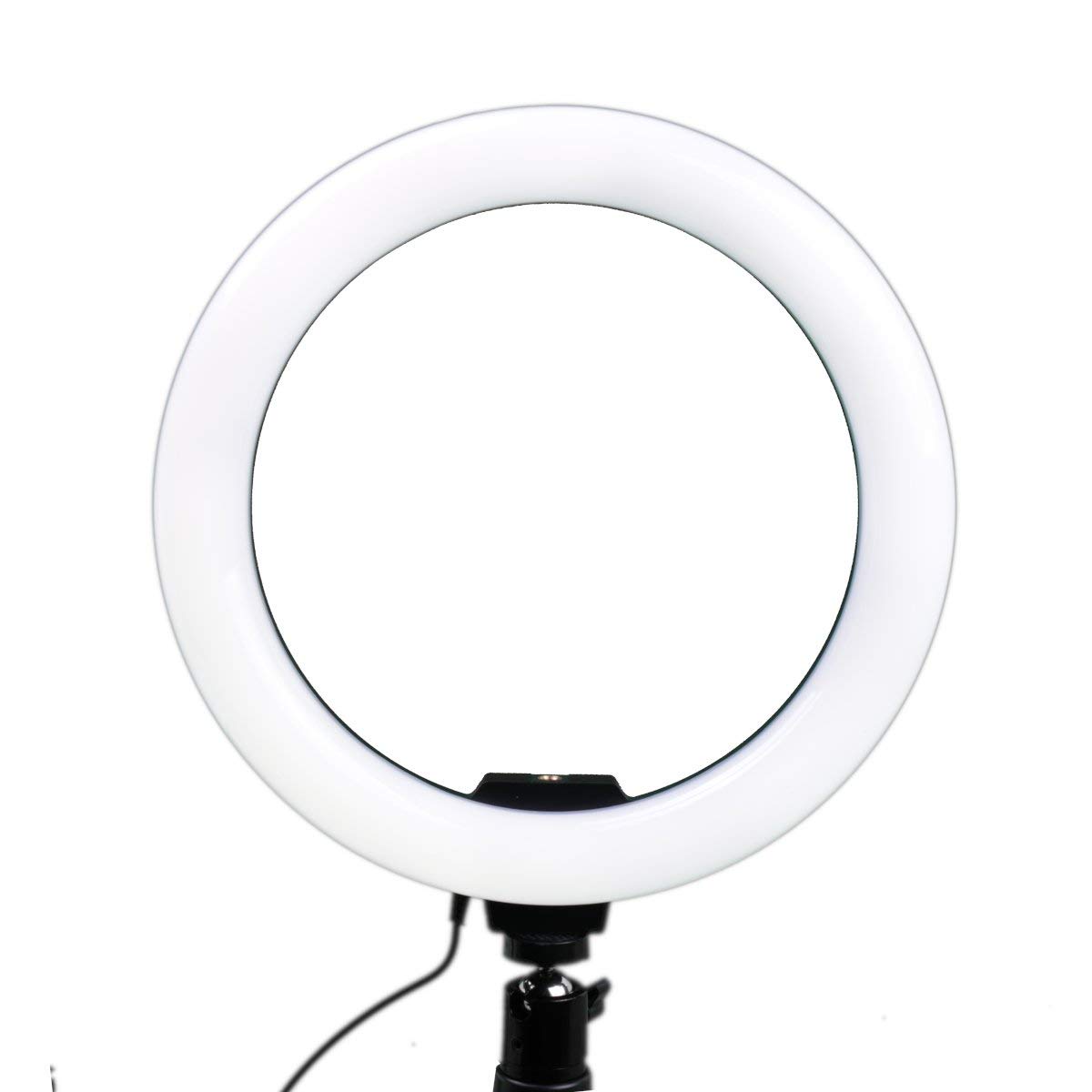 Jandei - Anillo Aro Selfie de Luz LED Tripode 10”/ 260mm con Soporte para el Móvil, Regulable 3 Modos de Iluminación con 10 Brillos para Videos, Fotografía, Youtube, TikTok, Instagram
