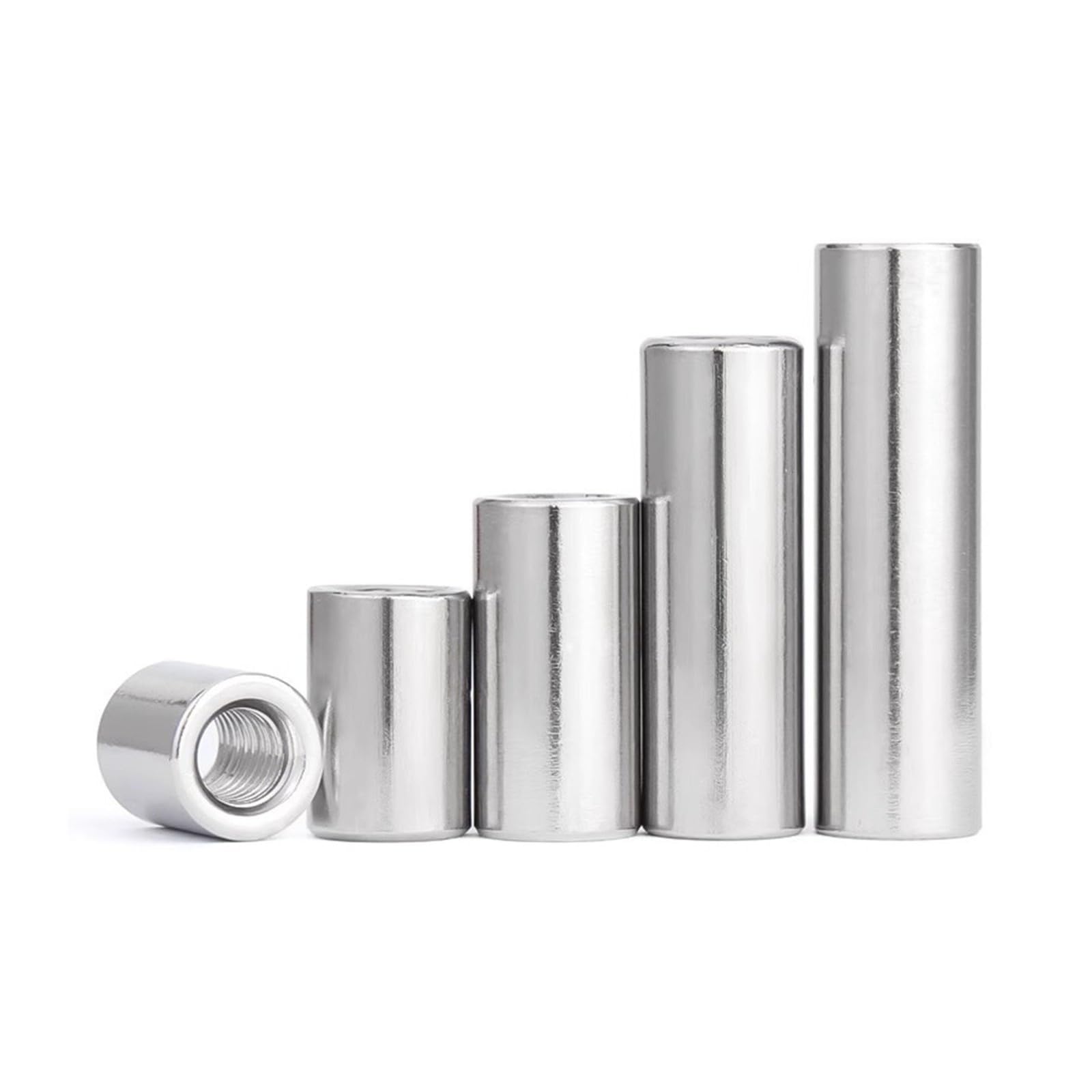 ZS Hardware M2 M2.5 304 przedłużona okrągła tuleja nakrętki złącza ze stali nierdzewnej(M2x12x5mm 10pcs)